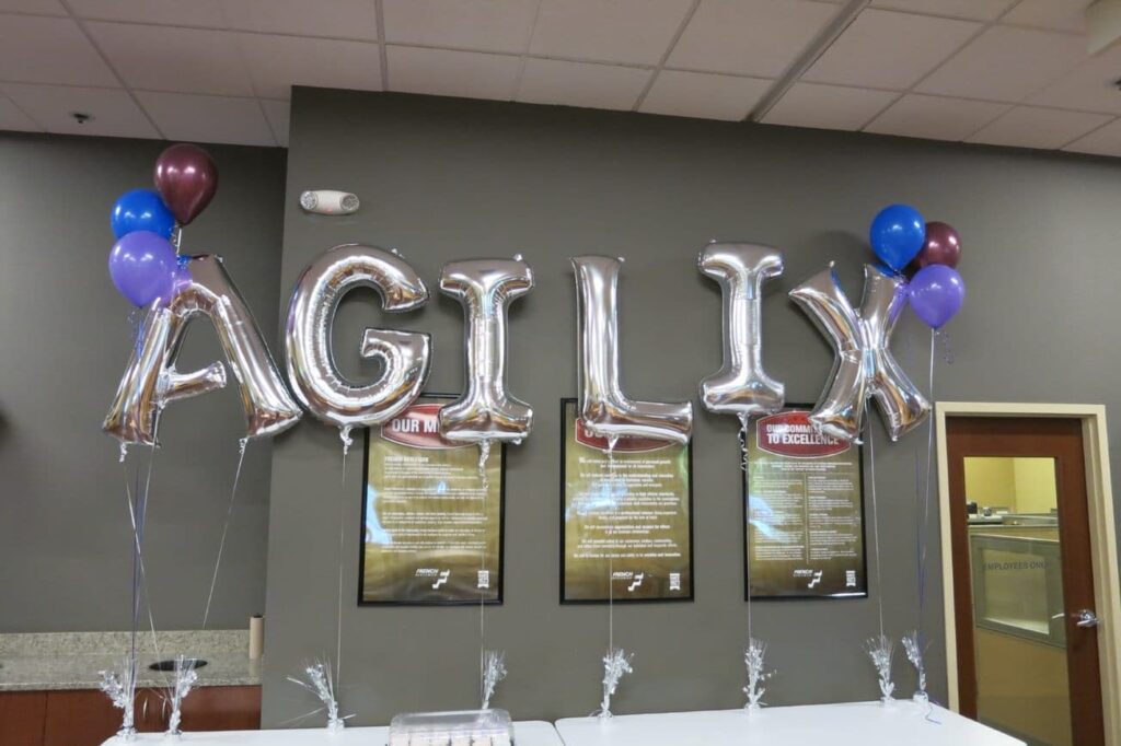 Agilix launch party photo of balloons