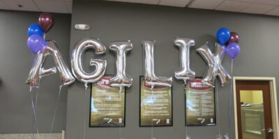 Agilix launch party photo of balloons