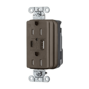 15A, 125V, 2 Pole, 3 Wire Grounding SNAPConnect Hospital Grade USB Charger Receptacle