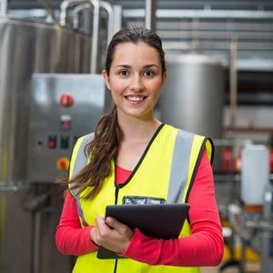 woman working in an industrial setting