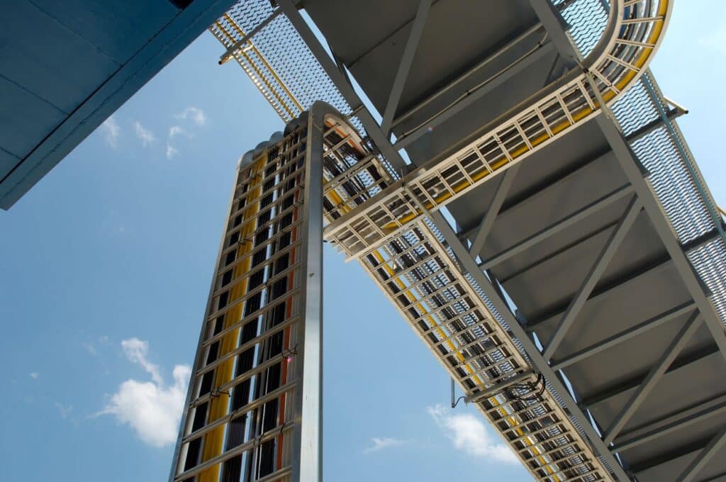 Image of large outdoor cable tray system