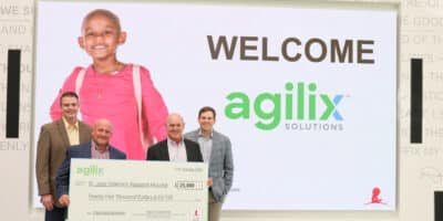 Agilix Solutions presenting check for donation to St. Jude.