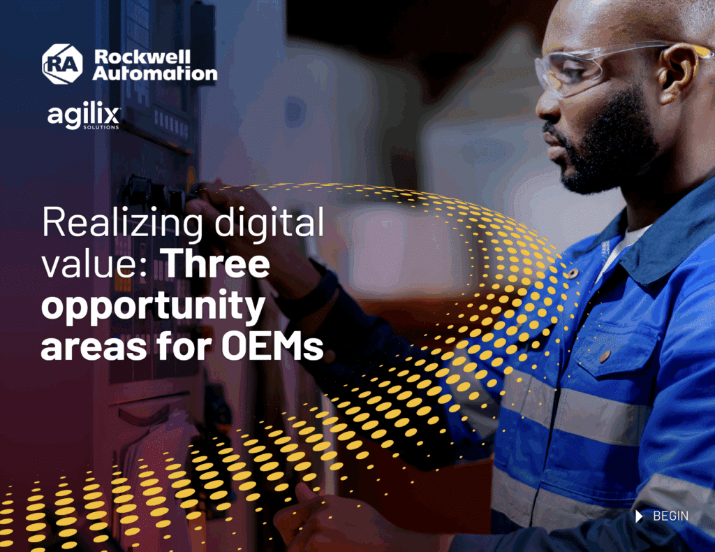 Cover of Rockwell Automation's Realizing Digital Value: Three Opportunity Areas for OEMs ebook