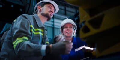 Manufacturing engineers performing drive startup services.